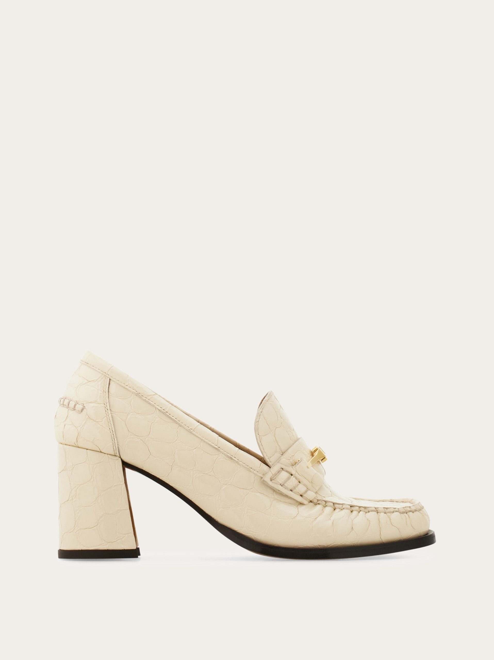 Ferragamo F buckle heeled loafer - Image 1